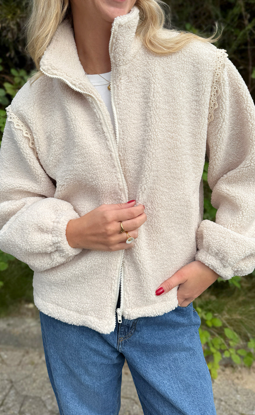 Say INA Copenhagen Fleece Jakke - Fia - Off White